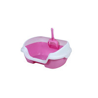 YES4PETS Small Portable Cat Kitten Rabbit Toilet Litter Box Tray with Scoop Pink