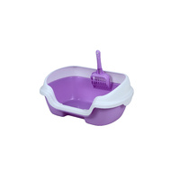 YES4PETS Small Portable Cat Kitten Rabbit Toilet Litter Box Tray with Scoop Purple