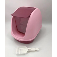 YES4PETS Portable Hooded Cat Toilet Litter Box Tray House With Scoop and Grid Tray Pink