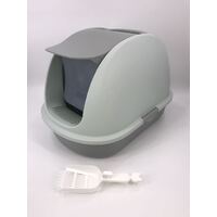XL Portable Hooded Cat Toilet Litter Box Tray House with Handle and Scoop