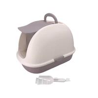XL Portable Hooded Cat Toilet Litter Box Tray House with Handle and Scoop