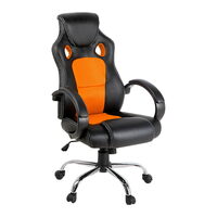 Racing Style PU Leather Office Desk Chair - Orange