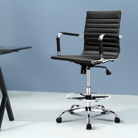 Artiss Office Chair Veer Drafting Stool Mesh Chairs Armrest Standing Desk Black