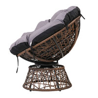 Gardeon Outdoor Papasan Chairs Lounge Setting Patio Furniture Wicker Brown
