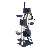  244cm Multi Level Cat Tree Trees Scratching Post Scratcher Tower Condo House Furniture Grey