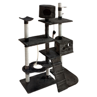 170cm Cat Tree Cat Scratching Post Scratcher Tower Condo House Furniture Wood- Grey