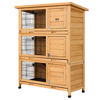  Rabbit Hutch Hutches Large Metal Run Wooden Cage Waterproof Outdoor Pet House Chicken Coop Guinea Pig Ferret Chinchilla Hamster 91.5cm x 46cm x 116.5