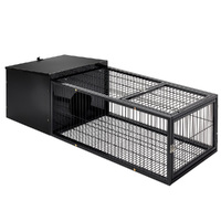  Rabbit Cage Hutch Cages Indoor Outdoor Hamster Enclosure Pet Metal Carrier 122CM Length