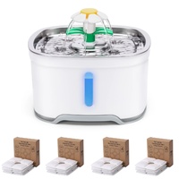 YES4PETS 2.5L Automatic Electric Pet Water Fountain Dog Cat Water Feeder Bowl Dispenser 17x Filters