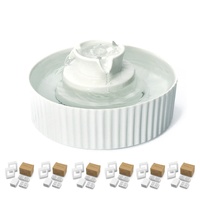 YES4PETS Porcelain Electric Pet Water Fountain Dog Cat Ceramic Water Feeder Dispenser 49 Filters