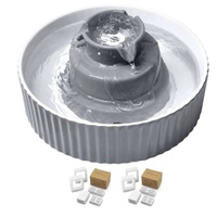 YES4PETS Grey Ceramic Electric Pet Water Fountain Dog Cat Water Feeder Bowl Dispenser 17X Filters