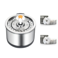 YES4PETS Automatic Electric Pet Water Fountain Dog Cat Stainless Steel Feeder Bowl Dispenser 9x Filters