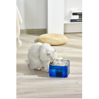YES4PETS 3L Automatic Electric Pet Water Fountain Dog Cat Stainless Steel Feeder Bowl Dispenser Blue