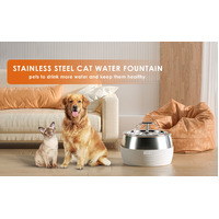 YES4PETS 3L Automatic Electric Pet Water Fountain Dog Cat Stainless Steel Feeder Bowl Dispenser