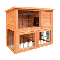 Double Storey Wooden Pet Rabbit Hutch Guinea Pig Cage House