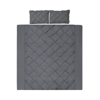Giselle Bedding Queen Size Quilt Cover Set - Charcoal
