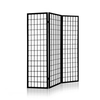 Artiss 3 Panel Wooden Room Divider - Black