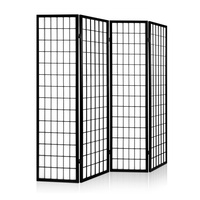 Artiss 4 Panel Wooden Room Divider - Black