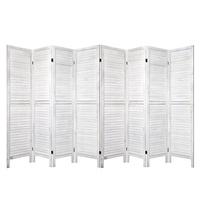 Artiss Room Divider Screen 8 Panel Privacy Wood Dividers Stand Bed Timber White