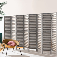 Artiss 8 Panel Room Divider Screen Privacy Wood Dividers Timber Stand Grey