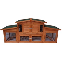2 Storey Pet Rabbit Hutch Wooden Guinea Pig Ferret Cage Hen Tray