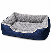 Large Washable Soft Pet Dog Puppy Cat Bed Cushion Mattress-Blue / Brown