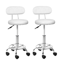 Artiss 2x Salon Stool Swivel Barber Chair Backrest Hairdressing Hydraulic Height