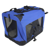 Large Portable Foldable Pet Dog Cat Puppy Rabbit Soft Crate-Blue