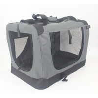 Large Portable Foldable Pet Dog Cat Puppy Soft Crate-Grey
