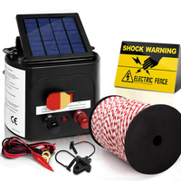 Electric Fence Energiser 3km Solar Powered Energizer Charger + 500m Tape