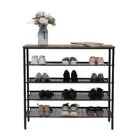 5-Tier Medium Shoe Rack Shelf Stand Flat & Slant Adjustable Storage Organizer