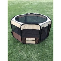 YES4PETS 75 cm Foldable Large Brown Dog Puppy Soft Cat Playpen Enclosure