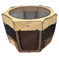 YES4PETS 75 cm Foldable Large Brown Dog Puppy Soft Cat Playpen Enclosure