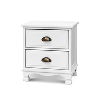 2x Artiss Bedside Tables Drawers Side Table Nightstand Vintage Storage Cabinet