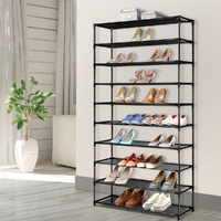 Artiss Shoe Rack Cabinet Stackable 50 Pairs 10-Tier Black