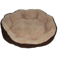 Washable Brown Fleece Dog Cat Bed-Large