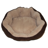 Washable Brown Fleece Dog Cat Bed-Medium