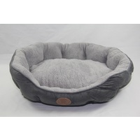 Blue / Grey Washable Fleece  Soft Pet Dog Puppy Cat Bed-Large