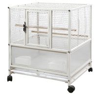 YES4PETS Small Bird Transport Budgie Cage Parrot Aviary Carrier with Wheels