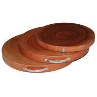 YES4HOMES 3 Natural Hardwood Hygienic Kitchen Cutting Wooden Chopping Board Round