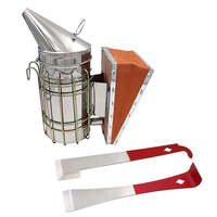 3Pcs Beekeeping Tools Kit For Beekeeper Bee Hive Smoker J Hook Hive Tools with Large Smoker