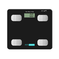 Fit Smart Electronic Floor Body Scale Black Digital LCD Glass Tracker Bathroom