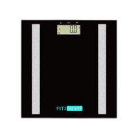Fit Smart Electronic Body Fat Scale Black 7 in 1 Analyser LCD Glass Tracker
