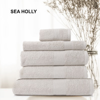 Royal Comfort 5 Piece Cotton Bamboo Towel Set 450GSM Luxurious Absorbent Plush  Sea Holly