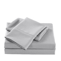 Casa Decor 2000 Thread Count Bamboo Cooling Sheet Set Ultra Soft Bedding Single Stonewash Grey