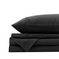 Royal Comfort Vintage Washed 100% Cotton Sheet Set Fitted Flat Sheet Pillowcases - King - Charcoal
