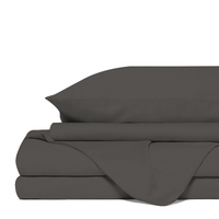 Royal Comfort 4 Piece 1500TC Sheet Set And Goose Feather Down Pillows 2 Pack Set King Dusk Grey