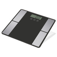 Digital Body Analyser Scale LCD Screen Weight Tracker Tempered Glass Black Blue  Black, Blue