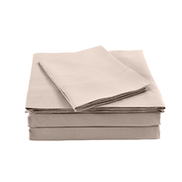 Royal Comfort Bamboo Blended Sheet & Pillowcases Set 1000TC Ultra Soft Bedding King Warm Grey