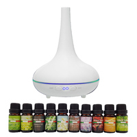 Milano Aroma Diffuser Set With 10 Pack Diffuser Oils Humidifier Aromatherapy  White